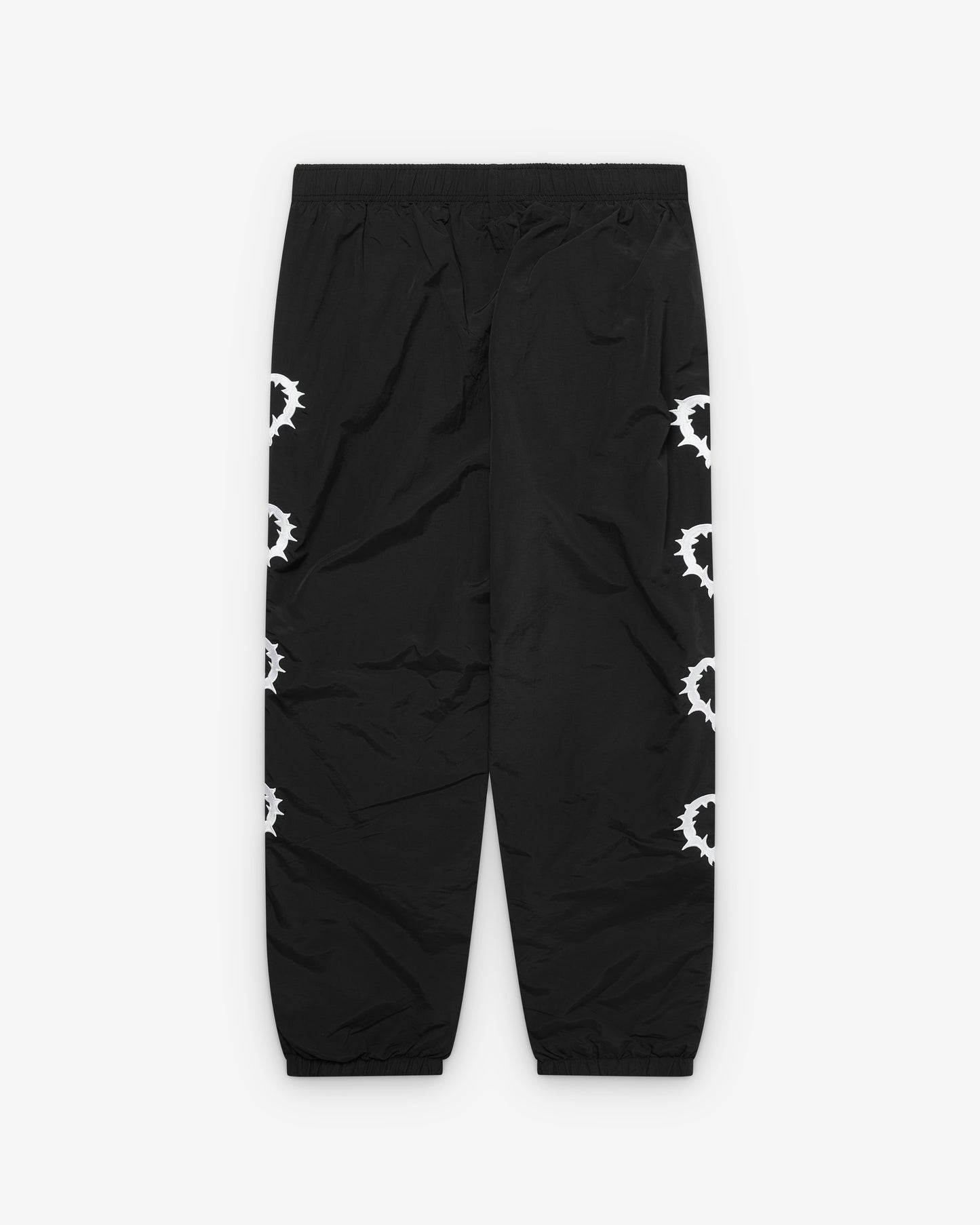 Black / White embroidered track pants