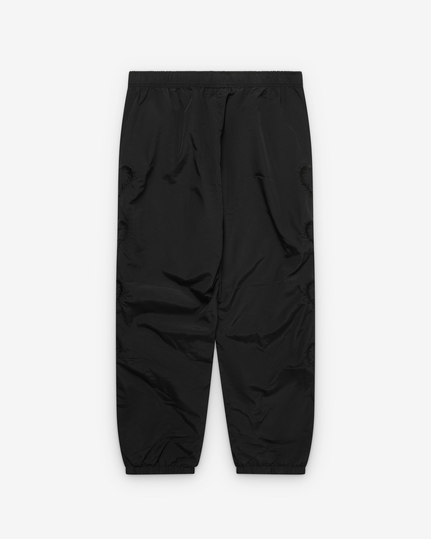 Black / Black embroidered track pants