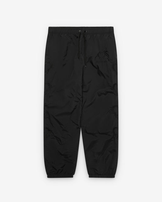 Black / Black embroidered track pants